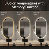 Niccy Oval LED Bathroom Vanity Mirror, 48x24inch Frameless Backlit Mirror with Light, Smart Anti-Fog Waterproof Mirror with Memory Function Dimmable Lighted Mirror