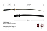 Hand Forged 1095 Curling Cloud Katana, Visible Hamon Full Tang Sword