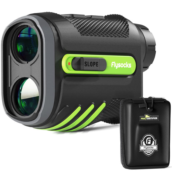Flysocks Golf Rangefinder with Slope, 1200 Yard Laser Range Finder Golfing, Flag-Locking Vibration, 7X Magnification