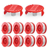 CMZST0653 Weedeater String Compatible with Craftsman Weed Wacker, 10Pack 0.065" 30Ft String Trimmer Replacement Spool Line, Auto Feed Weed Eater String Line for Craftsman String Trimmer(8Spool, 2Cap)