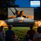 AHOLON Projector Screen with Stand - 150 Inch Projector Screen Outdoor Indoor Projector Screens 16:9 4K HD Outdoor Movie Screen with Carry Bag,Enioy Home Theater Projection Screen