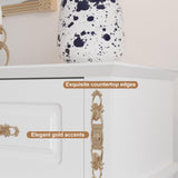 Mekminop Extra Large 9 Drawers Dresser for Bedroom, Wood Chest of Drawers with Gold Knobs, Tall Storage Dressers Organizer for Living Room, Hallway (63" W x 15.75" D x 39.4" H) (White)