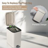 Soft Close Garbage Can Step Wastebasket Container Trash Bin for Office Bedroom Kitchen Living Room