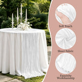 8 Pack White 17 x 108 Inch Cheesecloth Table Runner - Boho Gauze Sheer Fabric for Wedding Baby Shower Party Home Decor