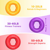 FitBeast Grip Strength Trainer, Finger Exerciser, Stress Balls for Adults, Hand Therapy for Strength, Recovery & Stress Relief, Forearm Strengthener for Men, Women & Seniors (6-Piece Warm Tones)