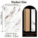 Qorqeous Brown Carrara Marble Peel and Stick Wallpaper, Glossy Texture Vinyl Wall Panels, Waterproof Renter Friendly, 47.2" x 394", TV Accent Wall, Bathroom, Foyer, Coffee Shop Decor