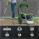 Greenworks 3000 PSI (2.0 GPM Max) Brushless Electric Pressure Washer