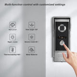 WOLILIWO Video Intercom System, 7 Inches Wired Video Doorbell Camera with Monitor, Wired Video Door Phone HD Camera Kits Support Unlock, Monitoring, Dual-Way Intercom for Villa Home Office Apartment
