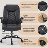 Home Office Desk Chair, Back Support Swivel Executive Office Chair with Wheels and Flip-Up Armrests