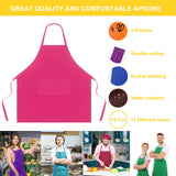 Hi loyaya 11 Pack Plain Color Bib Bulk Aprons for Women Men Chef, Waterproof Baking Painting Artist Cooking Kitchen Aprons with 2 Pockets (11, Multicolor)
