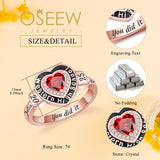 Oseew 2027 Women High School College Graduation Class Ring (Rose Gold)