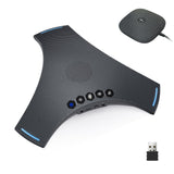 Conference Speaker and Microphone - Bluetooth Speakerphone with Daisy Chain, 360° Omnidirectional Voice Pickup, Echo & Noise Cancellation, Support Wireless Dongle, USB Connection, for Meeting Room