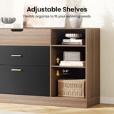 Home Office Storage Filing Cabinets w/ 2 Drawers & Adjustable Shelf, Hanging File Drawer Fits Letter, Legal, A4 for Living Room, Dining Room,