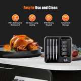 4-Probe WiFi Wireless Meat Thermometer with 360°Readable LCD Standalone Base, WiFi and Bluetooth 5.3 Unlimited Range, IPX8 Waterproof Food Kitchen Thermoemte