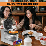 HTTSICHI Commercial Waffle Maker - Belgian Waffle Maker w/Non-stick Baking Pan and 550℉ Heating, 1200W Rotating Waffle Iron for 1.2" Thick