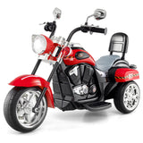 Costzon Kids Motorcycle, 6V Battery Powered Ride on Chopper Motorcycle w/Horn, Headlight, 3-Wheel Stable Ride on Toys, Electric Toddler Motorcycle for Kids, Gift for Boys Girls (Fire Red)