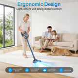 BlueEpic Cordless Vacuum Cleaner, 45KPA 45Mins Rechargeable Vacuum Cordless, Stick Vacuum with 2 Adjustable Modes, Handheld Vacuum for Home/Pet Hair/Carpet/Floor