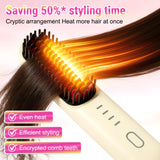 2026 Upgraded Cordless Straightening Brush with 30s Fast Heat, 4 Temperature Settings, Ionic & Ceramic Care, 4000mAh USB-C Rechargeable for Frizz-Free Styling (Beige)