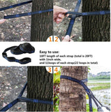 Camping Hammock with Rain Fly Tarp Mosquito Net Heavy Duty Tree Straps Portable Double Parachute Hammocks Ovyuzhen