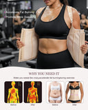 Waist Trainer for Women for Daily Wear, Faja Body Shaper Corset with Zipper and Adjustable Shoulder Straps, Faja Colombians, S Apricot