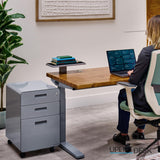 UPLIFT DESK 3-Drawer Mobile File Cabinet - Steel Rolling Filing Cabinet with Lock