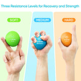 FitBeast Grip Strength Trainer, Finger Exerciser, Stress Balls for Adults, Hand Therapy for Strength, Recovery & Stress Relief, Forearm Strengthener for Men, Women & Seniors (6-Piece Fresh Tones)
