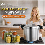 KILOGORGE 24qt pressure canner and canning pressure cooker with gauge,14.5PSI,practical 7pc Canning Supplies Starter Set,compatibility gas and induction cooktops, pressure cooker for canning (GREEN)