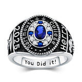 Oseew 2027 Men Custom Gold Graduation Class School Ring High (White Gold)