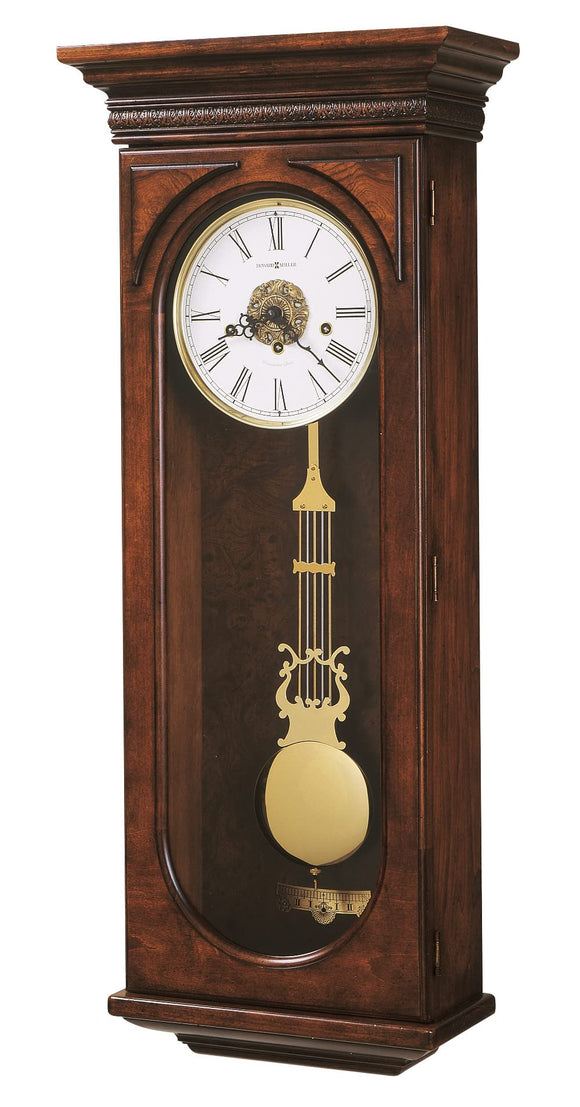Earnest Wall Clock 620-433 – Hampton Cherry with Key-Wound, Single-Chime Movement Howard Miller