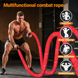 Brobantle Battle Rope 2 Inch Diameter,Red 30FT Exercise Workout Ropes for Home Gym Heavy Weighted Training Rope for Working Out
