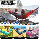 OBTANIM Camping Hammock 500lbs Portable Lightweight Single or Double Hammock with Tree Straps and Carry Bag for Camping Backpacking Hiking Travel Beach Outdoor Indoor (Gray and Black)
