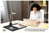 V8 Book Document Scanner High Definition 8MP Portable Scanner for Office Teacher,Capture Size A3 Multi-Language