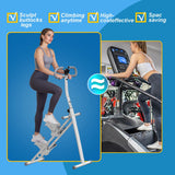 Stair Stepper for Home Gym, Foldable Vertical Climber Workout Machine, Full Body Cardio Machine with Adjustable Handles, LCD Monitor (White)