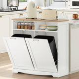 Double Tilt Out Trash Can Cabinet, 20 Gallon Kitchen Trash Bin Cabinet