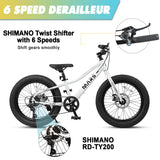 Glerc Mars 24 Inch Fat Tire Kids Mountain Bike for Boys 9-15 Years Old