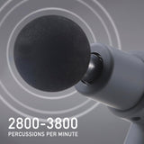 Brookstone - Cordless Percussion Massager, Handheld Deep Tissue Muscle Massager for Pain Relief, Rechargeable Portable Massage Gun (Grey)