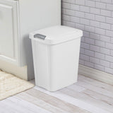 Sterilite 7.5 Gallon TouchTop Wastebasket with Lid that Opens with Touch, Conceals Trash in the Kitchen, Bathroom, Mudroom or Office, White, 12-Pack