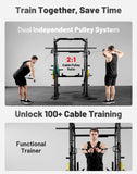 Mikolo Smith Machine, 2200lbs Squat Rack with LAT-Pull Down System & Cable Crossover Machine, Power Rack and Packages (BSL230CPHGP)
