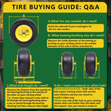 Wiltire 16x6.50-8 Tire and Wheel Assembly (2 Pack), Pre-Installed 3/4" Bushing, 3" Offset Hub, Flat Free Solid Rubber Tire, For Compatible 3/4" Axle Lawn & Garden Equipment (Yellow)