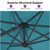 PURPLE LEAF Patio Outdoor Umbrella 9' x 9' Square All-Weather Turquoise