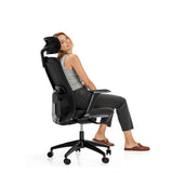 Desktronic Ergonomic Office Chair — Adjustable Desk Chair with Lumbar Support, Headrest, Armrests, Breathable Mesh Back, Height Adjustment, Comfortable Home Office Chair for Long Hours