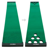 Golf Pong Mat Game Set Green Mat, Golf Putting Mat with 2 Adjustable Golf Putters, 6 Golf Balls,12 Golf Hole Covers Crestgolf