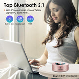 XLEADER Mini Bluetooth Speaker (Travel Case Provided) HD Sound&Rich Bass, Touch Design, 12-15H Playtime, Support Aux Input, Micro SD, Mic, for iPhone Laptop Shower Office, Ideal Gifts, Pink Rose Gold