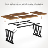 70.86-Inch Rectangle Meeting Seminar Table with Unique Curved Metal Support for Home Office (Without Chair