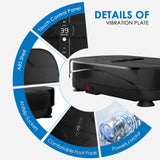 Natini Vibration Plate Exercise Machine, Vibration Plate for Lymphatic Drainage, Whole Body Workout Vibration Fitness Platform (Black)