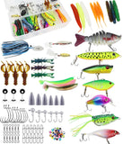 Fishing Lure Kit for Freshwater Bass, Fishing Tackle Set for Beginner Adults Including Crankbaits Spinnerbaits Topwater Baits Kit with Tackle Box PartyGalore