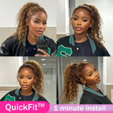 Daules Deep Curly Wave Wig Human Hair Ombre Highligt 34inch.