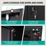 Metal Storage Cabinet with 2 Doors and 6 Shelves,Black Metal Cabinet with Lock
