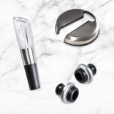 Ivation 6-in-1 Wine Gift Set – Includes Stainless Steel Electric Opener, Vacuum Preserver, 2 Cork Stoppers, Foil Cutter & Charging Base