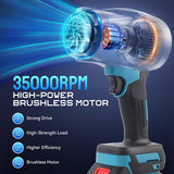 Leaf Blower Cordless, 21V 350,000RPM Portable Dust Cleaner Handheld Leaf Blower w/ 5.0Ah Batteries & Charger, Lightweight Blower for for Lawn, Yard, Patio, Sidewalk and Car Cleaning